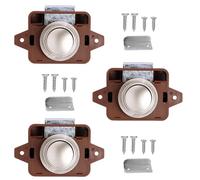 Kellegour 3 pezzi Push Lock, Push Button Lock, Push Button Catch Door Lock, Cabinet Lock Catch, Push Button Catch, Push Lock Button Catch per cassetti, armadi, camper, nave (marrone)