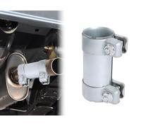 Kellegour Fascetta di scarico in acciaio inox, connettore per tubo di scarico, Ø 50 mm x 125 mm, morsetti con doppia fascetta, morsetto universale per automobili, moto, turbine