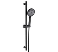 Kelleria Set Asta doccia 70cm con Doccetta 3 Funzioni per Fori Esistenti | Acciaio Inox, Saliscendi Doccia con Tubo Flessibile 150cm e Supporto Regolabile, Colonna Doccia senza Miscelatore, Nero