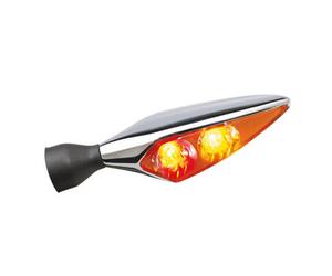 Kellermann Posteriore, luce freno, unità di segnale di svolta Micro Rhombus DF, cromo, posteriore destro, argento per maschi