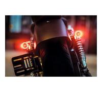 Coppia di indicatori di direzione universali per moto, 3 in 1, luce del freno, unità Bullet 1000 DF, omologata CE (2 pezzi)