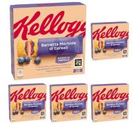 Kellogg's Barretta Morbida | Snack di Cereali al Gusto Mirtillo | con Frumento Integrale e Avena | Ricca di Fibre | 6 barrette da 37g (Confezione da 1110g)