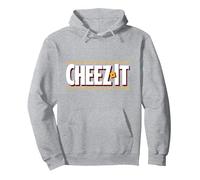 Kellogg's Cheez It Baked Snack Crackers Testo Logo Felpa con Cappuccio, Unisex per Adulti, Grigio Melange, S