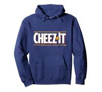 Kellogg's Cheez It Baked Snack Crackers Testo Logo Felpa con Cappuccio, Unisex per Adulti, Navy, L