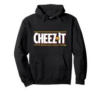 Kellogg's Cheez It Baked Snack Crackers Testo Logo Felpa con Cappuccio, Unisex per Adulti, Nero, S