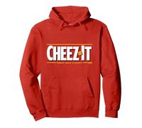 Kellogg's Cheez It Baked Snack Crackers Testo Logo Felpa con Cappuccio, Unisex per Adulti, Rosso, M