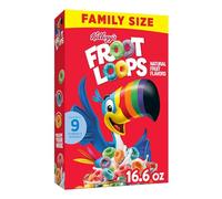 Kellogg's Froot Loops - Cereali da colazione, cereali per bambini, colazione in famiglia, formato famiglia, originale, scatola da 470,6 g (1 scatola)