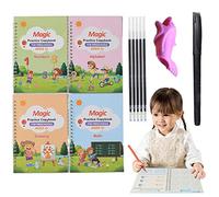 Keloc Quaderno di Pratica, Quaderno cancellabile per Bambini, Kindergarten Workbook Practice Writing English Postings Grooves Template Designpen Control Training