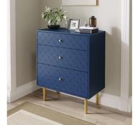 Kelodan Cassettiera blu navy H89/B75/T40 cm Cassettiera con 3 cassetti, per camera da letto e tutti gli spazi abitativi