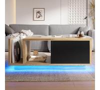 Kelodan Credenza retrò multifunzionale come divider con illuminazione a LED integrata - Design senza tempo in legno con spazio di archiviazione intelligente, per un ambiente di benessere regolabile