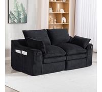 Kelodan Divano modulare a 2 posti, con cuscino e due tasche laterali di diverse dimensioni, schiuma a 3 strati + nucleo a molla per un rapido recupero, ideale per soggiorno, ufficio e altro ancora