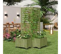 Kelodan Fioriera con traliccio per piante, adatto per giardino, cortile e terrazza, con ruote pieghevoli e universali.