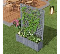 Kelodan Fioriera con traliccio per piante, adatto per giardino, cortile e terrazza, con ruote pieghevoli e universali.