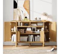 Kelodan Moderno sideborad con vano portaoggetti multifunzionale per corridoio, sideborad con porte simili al frigorifero e poggiapiedi regolabili, ideale per corridoio, corridoio o soggiorno (naturale