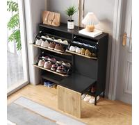 Kelodan Scarpiera per corridoio, camera da letto, con sgabello, scarpiera a tre alette, ripiano aperto