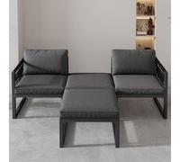 Kelodan Set di mobili da giardino, set di mobili da giardino, set di 2 divani, 2 poggiapiedi, diverse combinazioni, regolabili, terrazza, giardino, interno (Previous SKU: HW24017AAA)