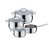 Kelomat, 1927-320, set di stoviglie da 7 pezzi, Bellano, acciaio inox, lunghezza 48,3 x 27,2 x 19,3 cm, peso 5,538 kg, a induzione, pentola per carne 16 cm, 20 cm, diametro 24 cm con coperchio