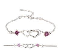 keloppasit Braccialetti a forma di cuore da donna, elegante braccialetto con ciondolo, romantico, cavigliera per fidanzata, moglie, damigella d'onore, sposa, amica, matrimonio, San, laurea
