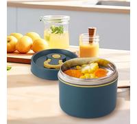 keloppasit Contenitore per il pranzo isolato, 11,7 x 9,5 cm, contenitore per alimenti in metallo a doppio strato, multiuso, anti-scottatura, con manico, per bambini, scuola, picnic, campeggio