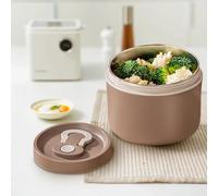 keloppasit Contenitore per il pranzo isolato, 11,7 x 9,5 cm, contenitore per alimenti in metallo a doppio strato, multiuso, anti-scottatura, con manico, per bambini, scuola, picnic, campeggio