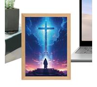 keloppasit Lampada a forma di Gesù, 4D con immagine di Gesù, pittura religiosa a LED, decorazione per la casa, soggiorno, camera da letto, chiesa, Pasqua, Natale, compleanno