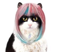 keloppasit Parrucca per giochi di ruolo per gatti, divertente, blu e rosa, per cosplay, fotografia, viaggi, riunioni, per interni ed esterni, giochi di ruolo per feste in maschera, Halloween