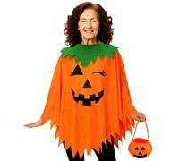 keloppasit Poncio Zucca - Abbigliamento Cosplay per Feste - Travestimenti per Carnevale Maschere Halloween Poncho che al Buio