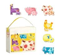 keloppasit Puzzle Per Bambini,Gioco Educativo Per Bambini Oltre 2 Anni | Puzzle Degli Animali Della Fattoria Con Borsa A Manico | Per Il Bambino E La Bambina Uso Interno Asilo E Casa