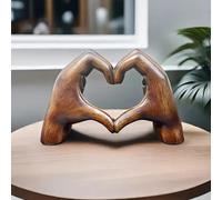 keloppasit Scultura a forma di mani di cuore, 11 x 18,5 x 7 cm, scultura in resina con gesto d'amore, decorazioni di compleanno, per soggiorno, camera da letto, libreria, tavolino da caffè