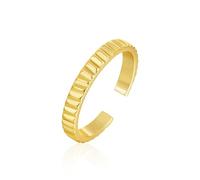 KELORIS PATH Anelli in oro da donna, placcati in oro 14 carati, impilabili, intrecciati, aperti, sottili, a coste, anello a fascia, gioiello delicato regalo, Rame, Nessuna pietra preziosa