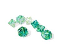 Kelp Borealis Luminary Dice with Light Green Numbers 16mm (5/8in) Set of 7 Chess