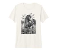 Kelpie Celtic Water Horse Sacro Folklore Line Art Maglietta Premium