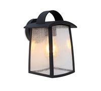 Kelsey, lampada da parete per esterni in alluminio nero, lampada da parete con effetto goccia d'acqua, 1 lampada da parete (1 lampadina E27 max. 40 Watt), adatta per lampadine LED e Smart