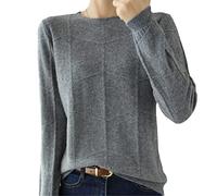 Kelsiop Maglione Casual Slim Top Casual A Maglia Pullover A Maniche Lunghe Delle Donne Autunno/Inverno, Grigio medio, XL