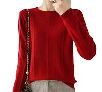 Kelsiop Maglione Casual Slim Top Casual A Maglia Pullover A Maniche Lunghe Delle Donne Autunno/Inverno, Borgogna, S