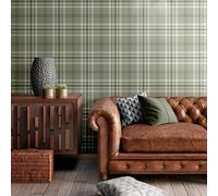 Muriva Kelso Quadri Carta da Parati Tartan Trama Catherine Lansfield Sage 165526