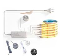 Keltorio Luci per Armadi Striscia LED COB 6 in 1 Dimmerabile - Comando Tattile e Manuale - Per Vetrine/Armadi/Guardaroba/Illuminazione Mensola/Cucina (Bianco Caldo 3000 K, 1 m)