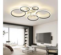 KeLuKes 100cm Nero Lampadario Ventilatore con Funzione di Memoria, Plafoniera con Ventilatore Squillo, Cc Timer Dimmerabile Silenzioso 6 Velocità Lampada Ventilatore per Soggiorno Camera Da Letto