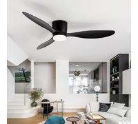 KeLuKes 106cm Ventilatore da Soffitto con Luce Silenzioso, Dc Motor, Lampadario Led Ventilatore Nero, Timer Inverno Estate Dimmerabile Ventilatore per Camera da Letto Soggiorno