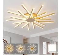 KeLuKes Lampadario Moderno, Plafoniere LED Eleganti 96cm con Funzione Memoria, 3000K-6500K Dimmerabile Luce Oro per Soggiorno Camera da Letto Sala Relax