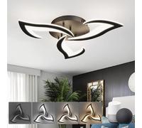 KeLuKes Plafoniera LED Intelligente Compatibile con Alexa WiFi 63cm Lampadario da Soffitto Moderna Dimmerabile 3000LM Design Floreale Risparmio Energetico per Camera da Letto, Nero