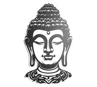 keluly Decorazione in metallo. Scultura da parete galleggiante, con ombre, in acciaio. (Testa Buddha, 43 x 31 cm.)