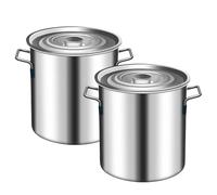 KELUNIS 2 Articoli Pentola per Zuppa Secchio per Zuppa in Acciaio Inossidabile Grande Secchio per Zuppa Commerciale con Coperchio per La Conservazione degli Alimenti Varie Dimensioni,2 * 50L