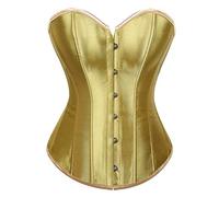 Kelvry - Corsetto gotico da donna, taglie forti, in raso, con lacci, lingerie modellante, Giallo, 8-10
