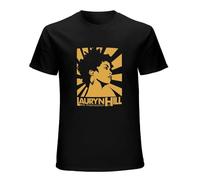 KEMANG Maglietta a maniche corte con scritta "Good Come from Lauryn Hill Art", 100% cotone, Nero , S
