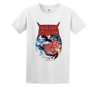 KEMANG T-Shirt Estiva Uomo Nuclear Assault Handle with Care Trash Metal Anthrax S.O.D. Chiusura con bottone bianco, bianco, L