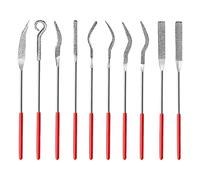 Kemcatui Set di 10 mini lime diamantate, set di lime quadrate con ago diamantato, lime curve per metallo, vetro, pietra