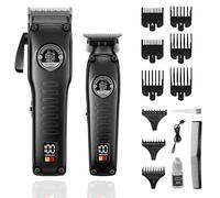 KEMEI 1827 - Tagliacapelli professionale da uomo, elettrico con lama a T zero spazi, set di tagliacapelli e trimmer senza fili, con display a LED, idea regalo per uomo