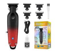 KEMEI 2299 Regolabarba e capelli da uomo professionale, zero gapped trimmer per uomo senza fili trimmer per barbieri