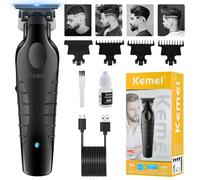 KEMEI 2299 Trimmer, Tagliacapelli Uomo Professionale, Macchinetta per Capelli Senza Fili, Regolabarba Regola Barba Elettrico Trimmer Capelli con 3 Pettini Guida